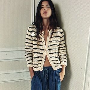 NWT Zara knit striped cardigan